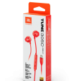 JBL Tune 305C USB Wired Hi-Res Earbud Headphones-Red