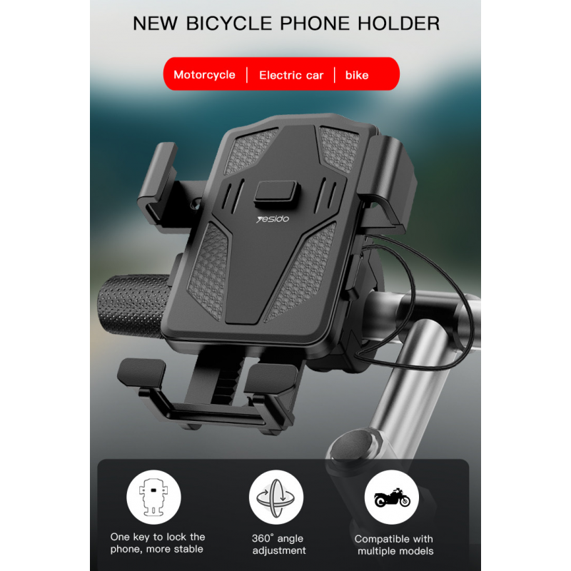 Yesido C94 Easily Using Adjustable Mount Cellphone Holder For Bicycle Silicon