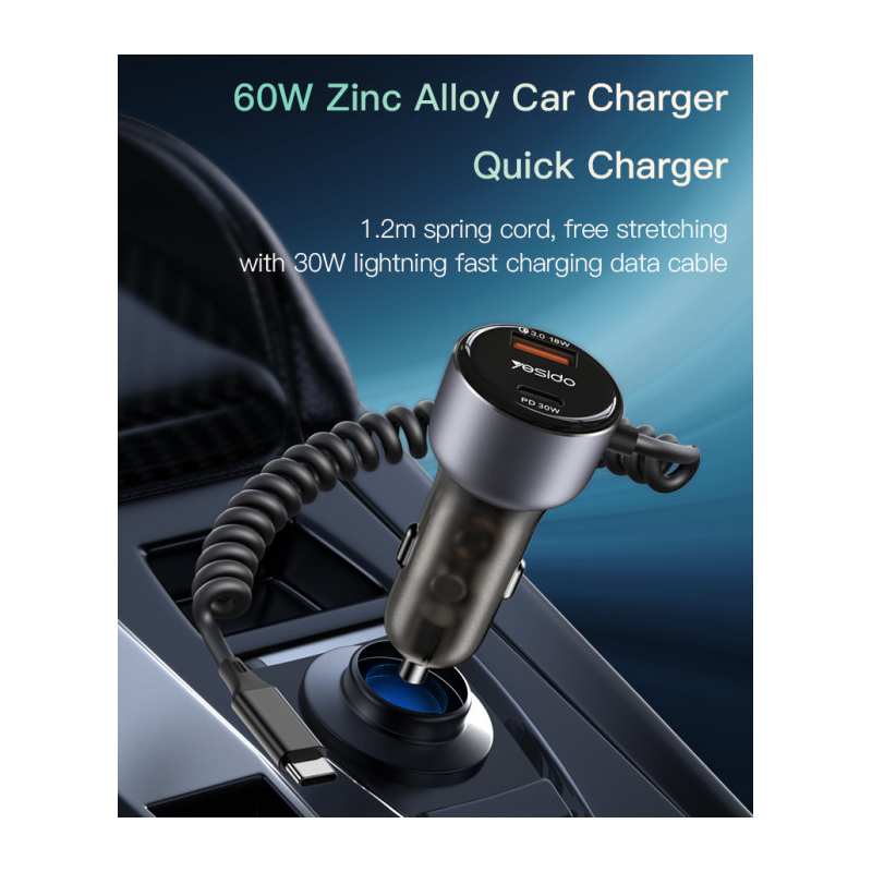 Yesido Y56 60W Fast Charging Car Charger