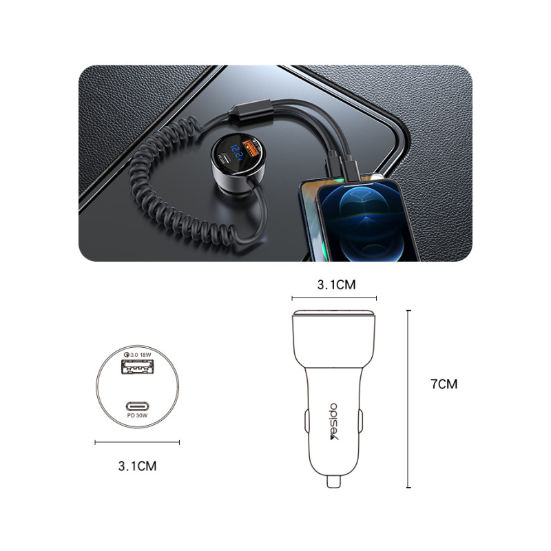 Yesido Y58 60W Fast Charging Car Charger