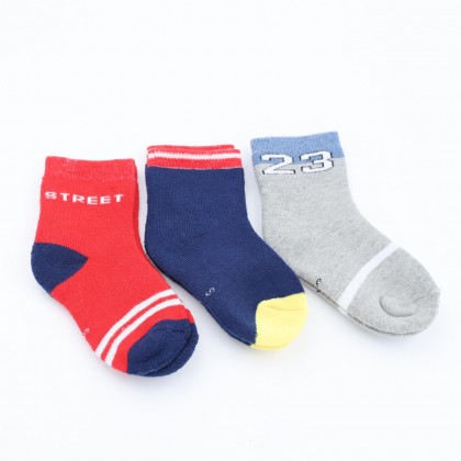 جوارب شتوية طويلة للأطفال (3 أزواج) بألوان متعددة