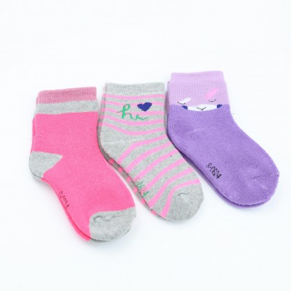 جوارب شتوية طويلة للأطفال (3 أزواج) بألوان متعددة