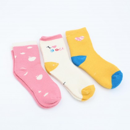 جوارب شتوية طويلة للأطفال (3 أزواج) بألوان متعددة