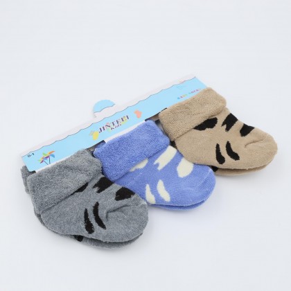 جوارب شتوية للأطفال (3 أزواج) بألوان متعددة