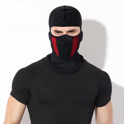 قناع وجه كامل لون أسود وأحمر