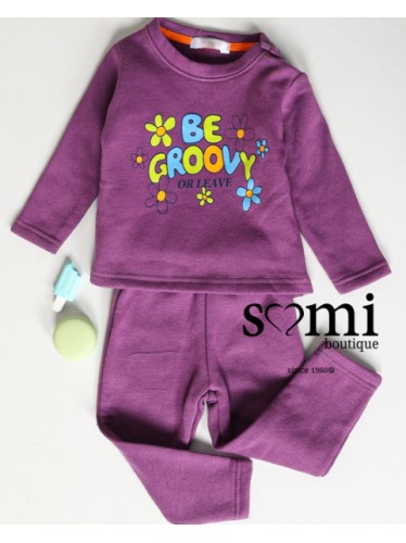 بجامة شتوية قطعتين للأطفال لون بنفسجي بتصميم Be Groovy من Sami Boutique