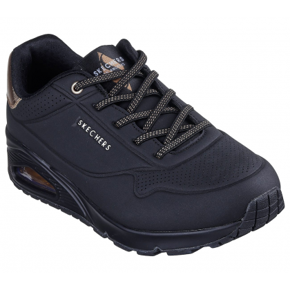 Skechers Women's Uno - Shimmer Away Shoes - حذاء سكيتشرز أونو - شيمر اويه للنساء لون أسود