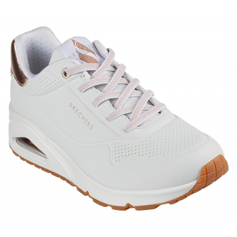 Skechers Women's Uno - Shimmer Away Shoes - حذاء سكيتشرز أونو - شيمر اويه للنساء لون ابيض
