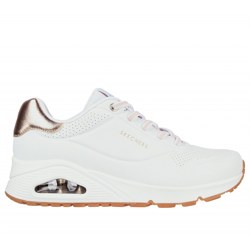 Skechers Women's Uno - Shimmer Away Shoes - حذاء سكيتشرز أونو - شيمر اويه للنساء لون ابيض