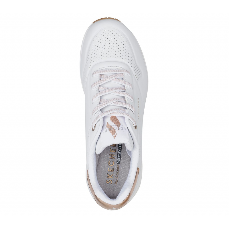 Skechers Women's Uno - Shimmer Away Shoes - حذاء سكيتشرز أونو - شيمر اويه للنساء لون ابيض