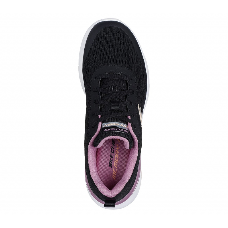 Skechers Women's Skech-Air Dynamight 2.0 - New Heights Shoes - حذاء سكيتشرز سكيتش اير ديناميت 2.0 للنساء لون أسود ونعل ابيض