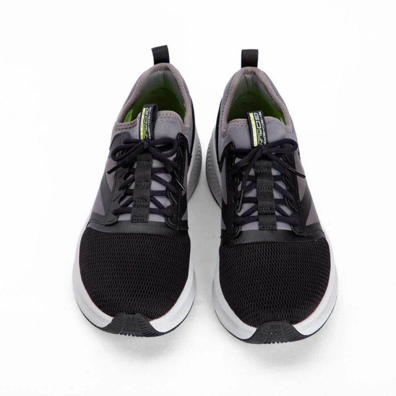 Skechers Men's GOrun Elevate 2.0 - Jetsweep Shoes - حذاء سكيتشرز جو رن ايليفيت 2.0- جت سويب للرجال لون أسود ورمادي