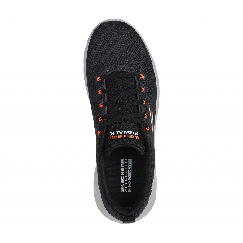 Skechers Men's GO WALK Flex - Vespid Shoes - حذاء سكيتشرز جو ووك فليكس- فيسبيد للرجال لون رمادي غامق ونعل أبيض