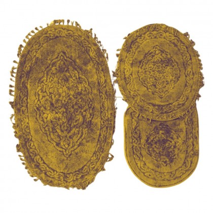 طقم حمام 3 قطع لون أصفر ثقيل