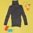 بلوزة صوف قبة عالية للأطفال لون رمادي