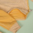 بجامة مخطط عرضي (قطعتين) للأطفال لون أصفر