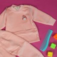بجامة مبطنة (قطعتين) للأطفال لون زهري