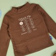 بلوزة بأكمام طويلة للأطفال لون بني