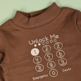 بلوزة بأكمام طويلة للأطفال لون بني