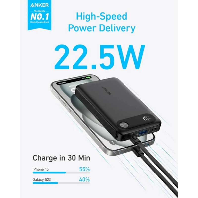 ANKER Powerful and Travel-Friendly 10000mAh 22.5W Power Bank