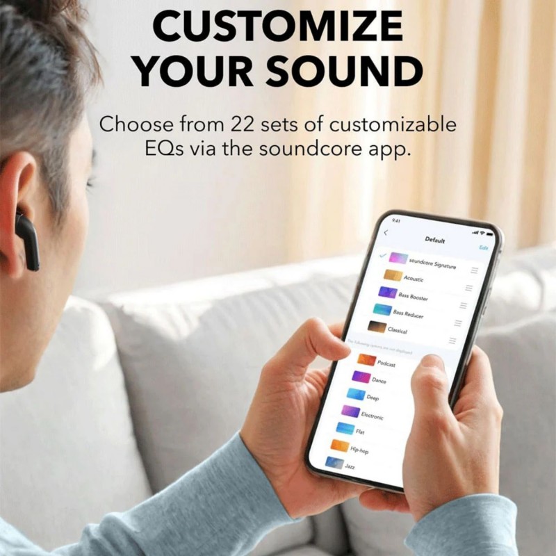soundcore by ANKER K20i Semi-in-Ear Comfort with Extended Playtime Wireless Earbuds ( Black )
