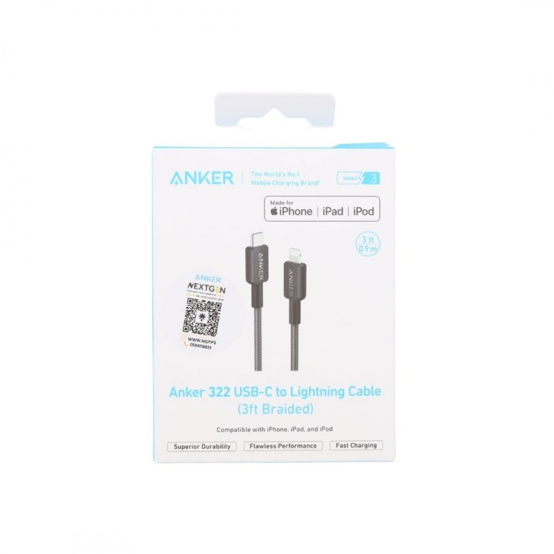 ANKER 322 USB-C to Lightning Cable 3 Ft ( 90 CM )