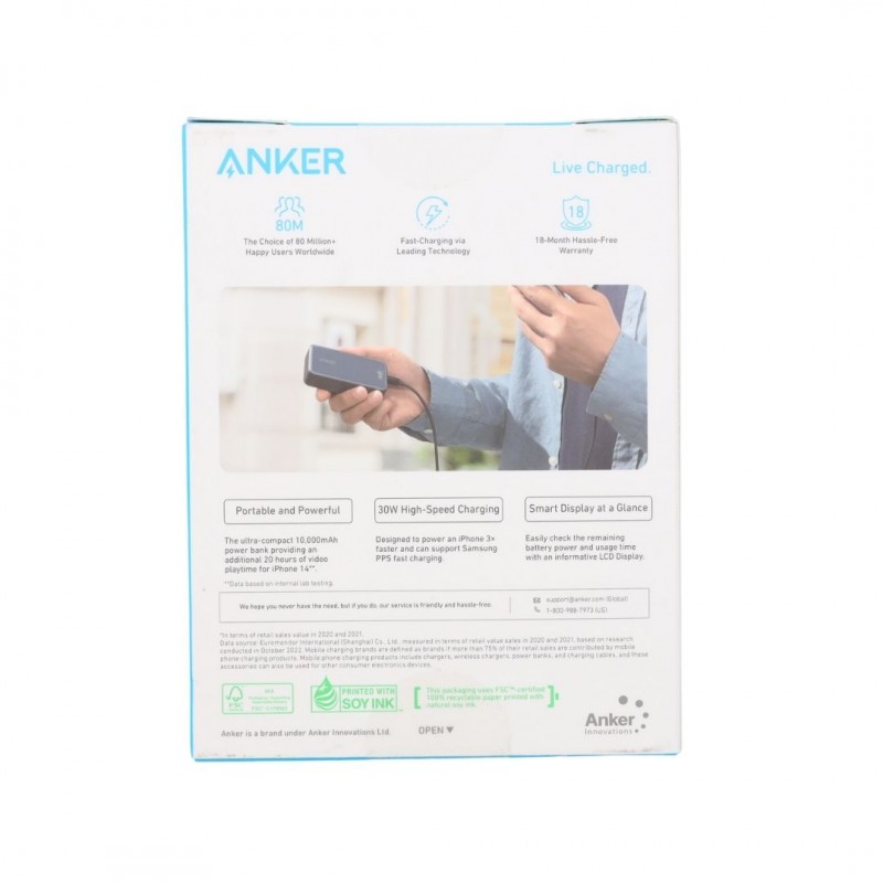 ANKER Pocket-Sized Power Boost 10000mAh 30W Power Bank