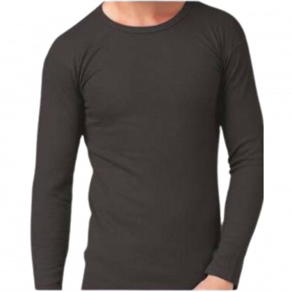 شيرت داخلي كم طويل من داماس للرجال لون أسود