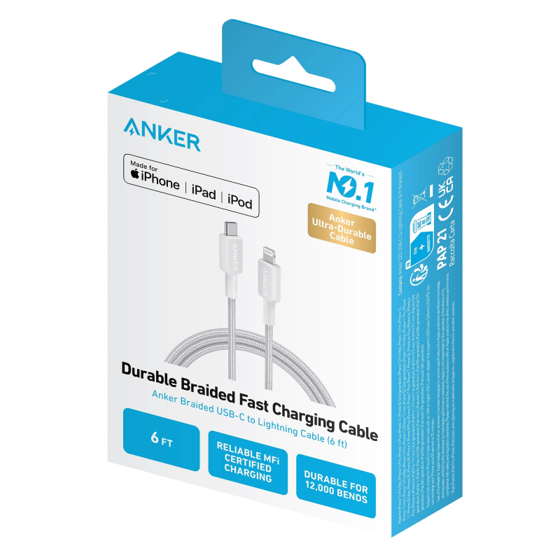 Anker 322 USB-C to Lightning Cable 2 Meter كيبل طول 2 متر