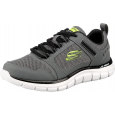Skechers Men's Track - Knockhill Shoes - حذاء سكيتشرز تراك - نوك هيل للرجال لون رمادي ونعل ابيض