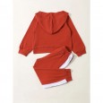 بيجامة ربيعي للأطفال لون أحمر قطعتين