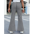 بنطلون بأرجل عريضة بناتي لون اسود وابيض
