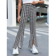 بنطلون بأرجل عريضة بناتي لون اسود وابيض