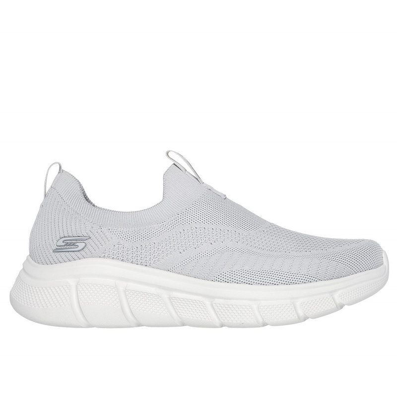 حذاء سكيتشرز بوبس سبورت بي فيلكس للرجال لون رمادي فاتح ونعل ابيض-Skechers Men's BOBS Sport B Flex - Frigid Edge Shoes
