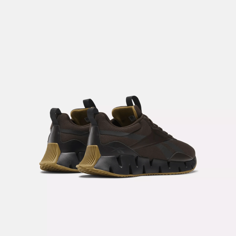 Reebok Mens' Zig Dynamica STR Shoes - حذاء ريبوك زيج ديناميكا اس تي ار للرجال لون بني محروق ونعل أسود
