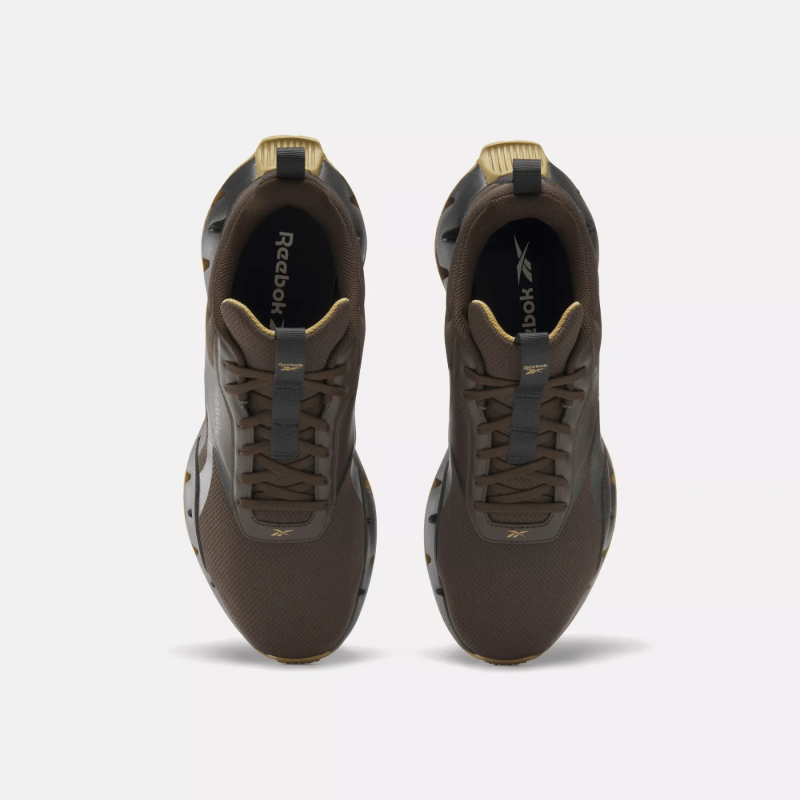 Reebok Mens' Zig Dynamica STR Shoes - حذاء ريبوك زيج ديناميكا اس تي ار للرجال لون بني محروق ونعل أسود