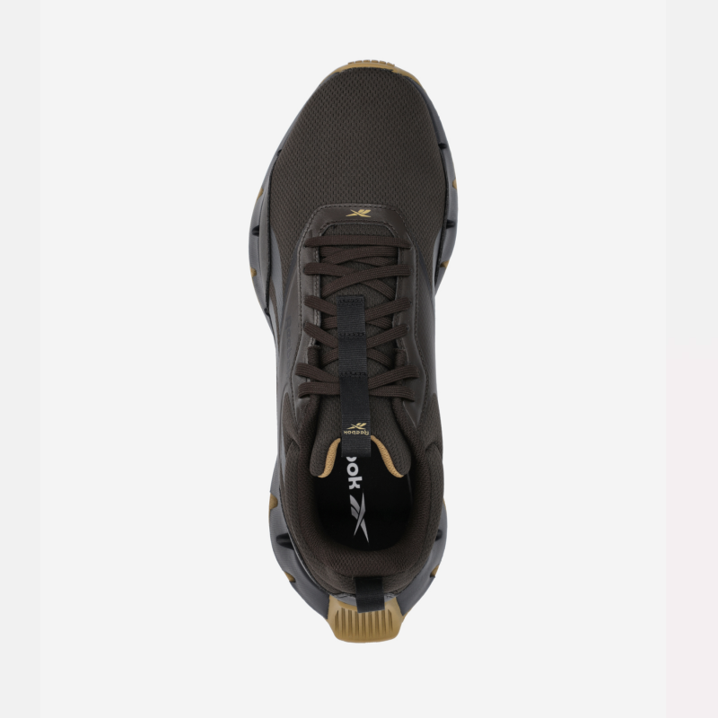 Reebok Mens' Zig Dynamica STR Shoes - حذاء ريبوك زيج ديناميكا اس تي ار للرجال لون بني محروق ونعل أسود