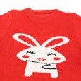 بلوزة ربيعية للأطفال لون أحمر بتصميم أرنب