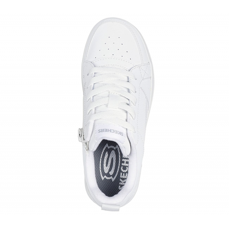 Skechers Smooth Street - Steady-Zip Shoes- حذاء سكيتشرز سموث ستريت ستيدي لون أبيض
