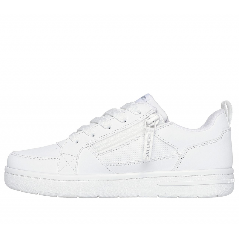 Skechers Smooth Street - Steady-Zip Shoes- حذاء سكيتشرز سموث ستريت ستيدي لون أبيض
