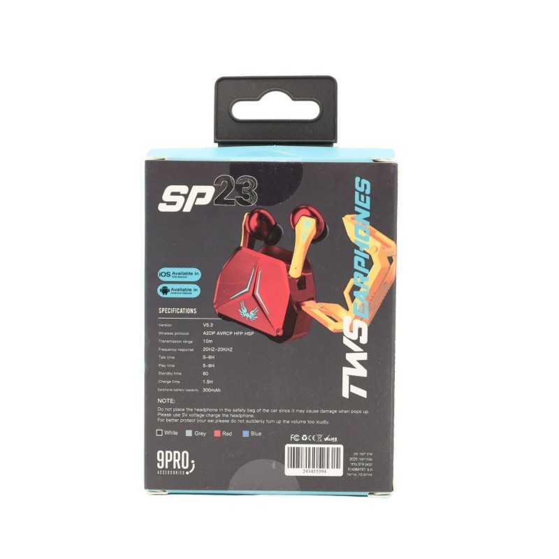 9Pro SP23 Wireless headphones -Red