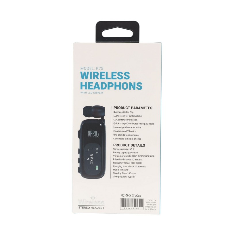 9Pro K75 Wireless Headphones CLIP BT