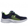 Skechers Kid's Microspec - Navy Lime Shoes - حذاء سكيتشرز ميكرو سبيس للأطفال لون كحلي ورمادي