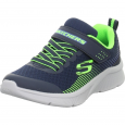 Skechers Kid's Microspec - Navy Lime Shoes - حذاء سكيتشرز ميكرو سبيس للأطفال لون كحلي ورمادي