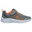 Skechers Kid's Microspec Shoes - حذاء سكيتشرز ميكرو سبيس للأطفال لون رمادي وبرتقالي