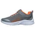 Skechers Kid's Microspec Shoes - حذاء سكيتشرز ميكرو سبيس للأطفال لون رمادي وبرتقالي