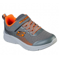 Skechers Kid's Microspec Shoes - حذاء سكيتشرز ميكرو سبيس للأطفال لون رمادي وبرتقالي