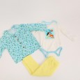 طقم 3 قطع للأطفال لون أزرق فاتح و أصفر