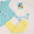 طقم 3 قطع للأطفال لون أزرق فاتح و أصفر