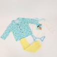 طقم 3 قطع للأطفال لون أزرق فاتح و أصفر